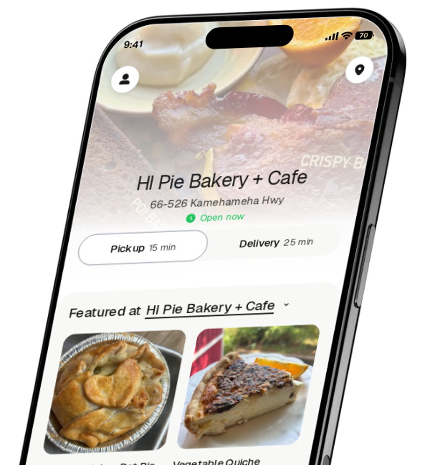 HI Pie Bakery + Cafe app preview